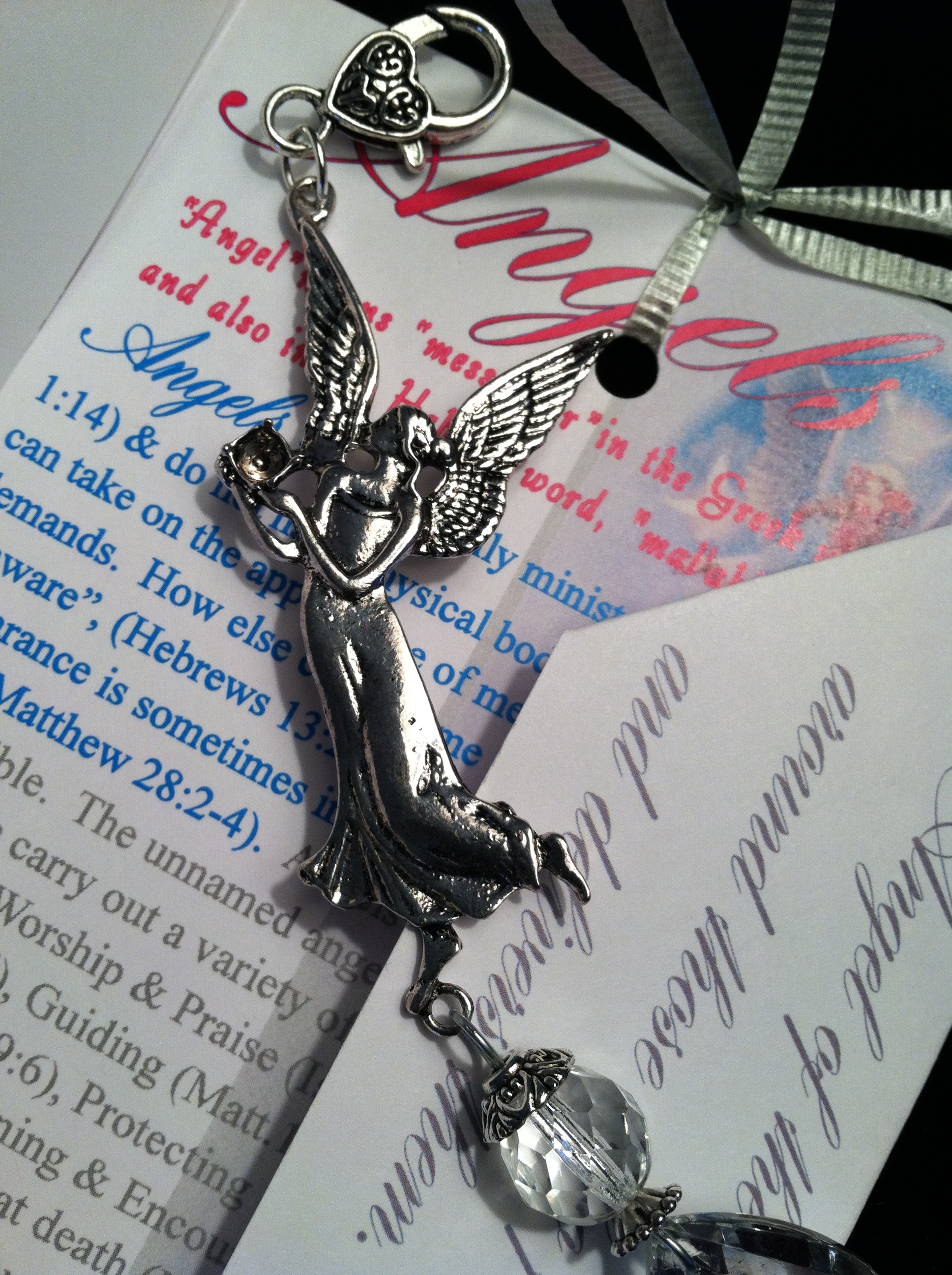 Angel Ornament with Jewel Tear Drop | Linda Oliver Originals